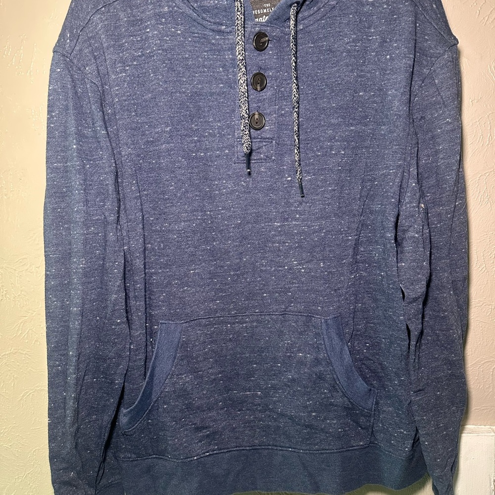 Urban Pipeline Navy Button-Up Hoodie